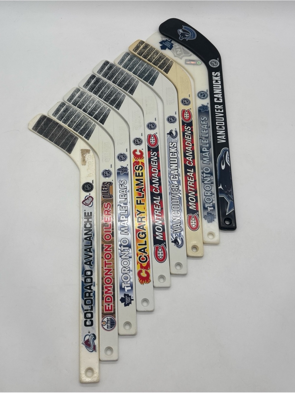 Lot of 9 Vintage NHL Hockey Mini-Sticks